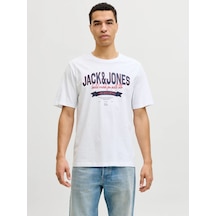 Jack&jones Jjelogo Tee Ss O-neck 2 Col Ss26 Sn Erkek T-shirt 12288016 Beyaz