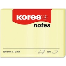 Kores Yapışkanlı Not Kağıdı Sarı 100x75 Mm 100 Syf-12-pkt