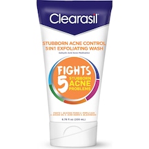 Clearasil Stubborn Akne Karşıtı 5'i 1 Arada Peeling Etkili Yüz Temizleme Jeli 200 ML