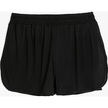 Koton Spor Taytlı Tül Şort Beli Lastikli Yüksek Bel Slim Fit Siyah 4sak40042nk 4SAK40042NK999 Siyah