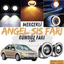 Vw Bora 1998-2006 Uyumlu Mercekli Angel Sis Farı Metal Su Geçirmez 76 Mm Turuncu Halkalı Gündüz Farı Angel Eyes 2 Adet
