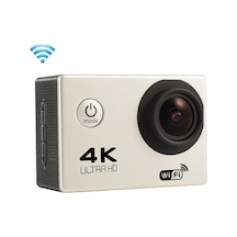 F60 2.0 İnç Ekran 170 Derece Geniş Açılı Wifi Sport Action Camera Kamera Kamerası, Su Geçirmez Konut Kılıfı, Destek 64gb Mikro Sd Kartı Gümüş