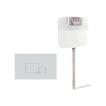 Nkp Gömme Rezervuar 3/6 Lt. 8 Cm. Mat Krom Buton. Hela Taşı Uyuml Beyaz - Mat Krom