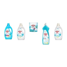 Aquabor Doğal Mineralli Sıvı Renkliler + Sıvı Beyaz + Tablet + Elde Bulaşık + Sıvı Beyaz 5 Li Set