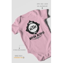 Morivokids Büyük Altaylı Altayspor Kısa Kollu Bebek Body %100 Pamuk Koyu Pembe