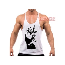 Tarzsokak Gym Tank Top Fitness Sporcu Atleti Gym56 Beyaz