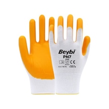Pn7 Polyester Örme Nitril Usta Eldiven Sarı Koli 288 Adet 1 Adet Mavi M