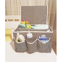 Bebek Beşik Başucu Düzenleyici Kapaklı 5 Bölmeli Organizer - Elm-01-768378 Renkli