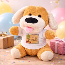 Universal Happy Birthday Tişörtlü Peluş Oyuncak Köpek