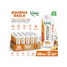 Laktozsuz Yer Fıstıklı & Muzlu Proteinli Süt 500 Ml X 12 Adet