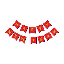 Happy New Year Kırmızı Harf Afiş