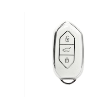 Togg T10x 3 Tuşlu Smart Nano Koruma Anahtar Kılıfı Beyaz Gümüş Silver Renk Yüksek Kalite