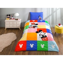 Disney Minnie & Mickey Standart Pamuk Nevresim Takımı, Çok Renkli, Tek Kişilik