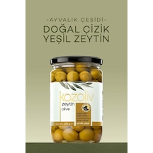 Kozoliv Doğal Ayvalık Çeşidi Çizik Yeşil Zeytin Cam 400 G