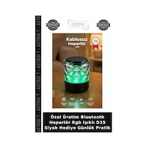 Özel Üretim Bluetooth Hoparlör Rgb Işıklı D15 Siyah Hediye Günlük Pratik