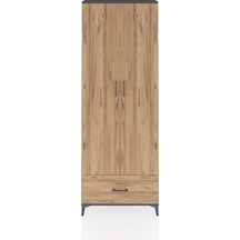 Arges Dolap 5 Raflı Tek Çekmeceli 2 Kapaklı 88x30x243 Antrasi... Antrasit