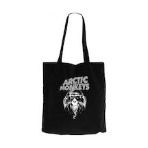 Arctic Monkeys Monkey Siyah Kanvas Bez Çanta Siyah