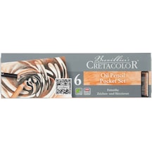 Oil Pencils Drawing Set Yağlı Çizim Kalemleri Eskiz Seti 6'lı Metal Kutu / 400 07