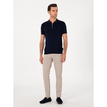 Cacharel Taş Slim Fit Pamuk Karışımlı Kanvas Pantolon Gri