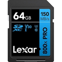 Lexar Professional 800X Pro SDXC LSD0800P064G-BNNNG 64 GB C10 V30 U3 Hafıza Kartı