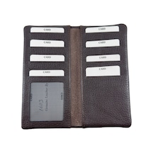Shop Hakiki Deri Uzun Portföy Cüzdan Çoklu Kartlıklı Unisex Tasarım Kahverengi - 940987268 Kahverengi