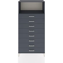 Hyperion Dolap Tek Raflı 8 Çekmeceli 88x44x182 Antrasit-antrasit Antrasit