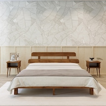 Lotus New Model Ceviz Renk Ahşap Karyola Ve İki Komodin Set-144 180 x 200 CM