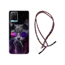 Vivo Y32 Kılıf Rasta Boyun Askılı Carisma Cat 1607 Siyah