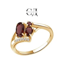 Serebranyj Dom 925 Ayar Gümüş Doğal Grenada Taşlı Altın Kaplama Yüzük 27558075 Altın