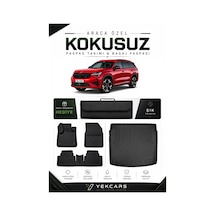 Skoda Kodiaq 2025 Model Aracınıza Özel 4d Karbonlu Kauçuk Paspas Takımı Ve Alt Bagaj Havuzu