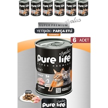Pure Life Plus 6'lı Tavuklu Yetişkin Konserve Chunk Parça Etli Yaş Mama 400 G