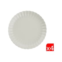 Kütahya Porselen Bone Luz Krem Pasta Tabağı 21cm 4 Lü Çok Renkli