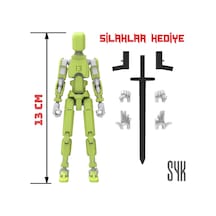 Robot 13 Dummy Fıstık Yeşil Beyaz Tüm Eklemleri Hareketli Aksiyon Figürü Oyuncak