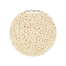 Beyaz Renk 4 Mm Yaklaşık 220 Adet/20 Gram Cam Boncuk Oya Yazma Bileklik Ve Kolye