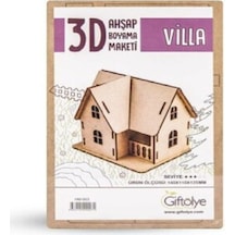 Giftölye 3D Ahşap Boyama Maketi Villa Modeli