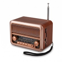 Nns Ns-3315bt Şarjlı Nostaljik Radyo Bluetooth Tws Usb Micro Kart Destekli Dekoratif Müzik Çalar 14cm Boyunda Açık Kahve