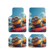Oem Minions Havuz Keyfi Tasarımlı Dijital Baskılı 4 Parça Üniversal Halı Paspas Seti