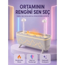 Lb Yağmur Efektli Hava Nemlendirici 280 Ml Aromaterapi Difüzörü Alev Modlu Uzaktan Kumandalı