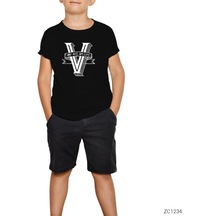 Bts V Retro Logo Siyah Çocuk Tişört
