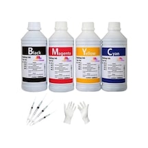 Tecprint Canon G3400 1 Litre Cmyk  Uyumlu Mürekkep Seti +enjektör+eldiven