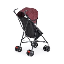 Moony Baby Mb108 Stork Kareli Bordo Baston Bebek Arabası Puset