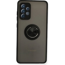 Samsung Galaxy Uyumlu A72 Kılıf Montreal Yüzüklü Silikon Kapak - Siyah Diğer