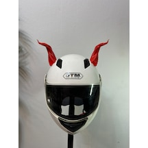 Motor & Motosiklet Bükülmüş Kırmızı Boynuz Kask Dış Aksesuarı Diğer
