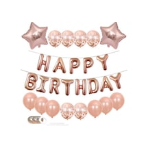 Beysüs Rose Gold Happy Birthday Doğumgünü Seti