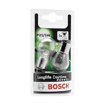 Bosch Longlife P21/5w Gündüz Sürüş Ampulü, X3 Uzun Ömürlü 2li Paket, Stop Ve Park Lambası İçin, Sarı-beyaz