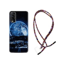Vivo Y20 Kılıf Rasta Boyun Askılı Mavi Gece 1605 Siyah