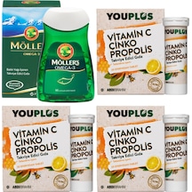 Möller's Omega 3 60 Kapsül + Youplus Vitamin C Çinko Propolis 3 x 20 Efervesan Tablet