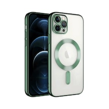 Uryport Apple iPhone Uyumlu 14 Pro Max Kılıf Kross Magneticsafe Kapak - Koyu Yeşil Çok Renkli