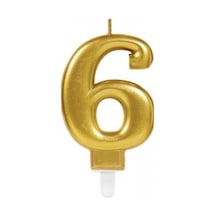 6 Rakamı Mum Gold Renk