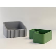 Bezos 3d Baskı Fıstık Kasesi - Çift Hazneli Kabuk Ayırıcı Sunum Kasesi - Gri Yeşil Dfnbez Gri - Yeşil